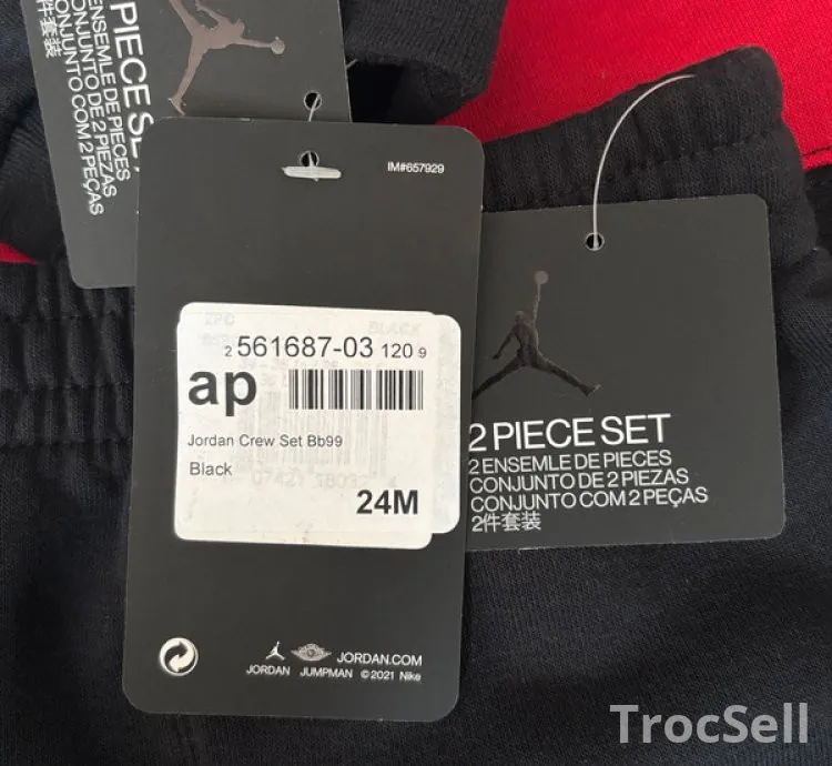 Survetement Jordan Crew Set 24 mois