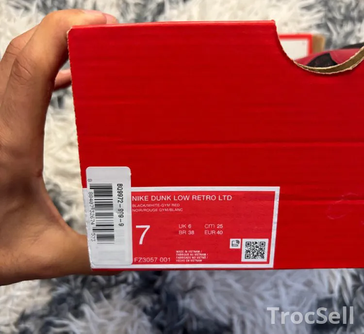 Nike Dunk Low Retro LTD Biker Tattoo – Black / White / Gym Red – EU 40