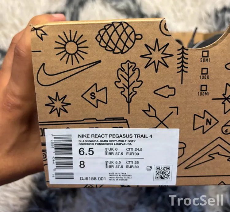 Nike React Pegasus Trail 4 – Black / Dark Grey (EU 39)