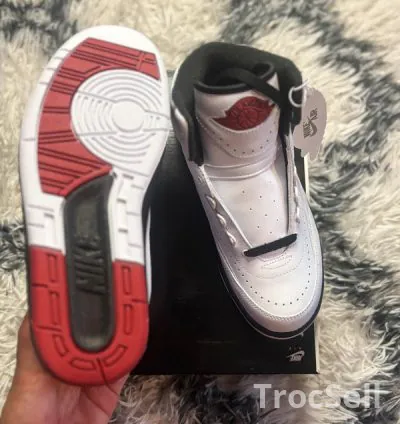 Air Jordan 2 Retro - White/Varsity Red-Black (Taille 38.5 EU) 5