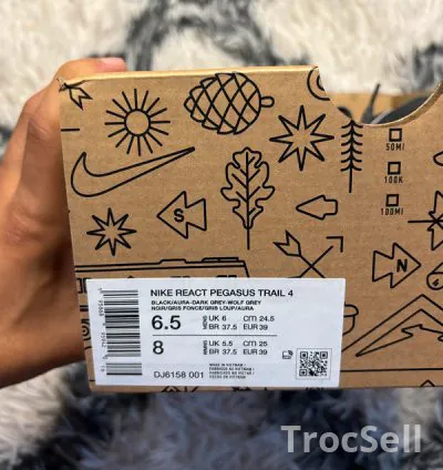Nike React Pegasus Trail 4 – Black / Dark Grey (EU 39) 7